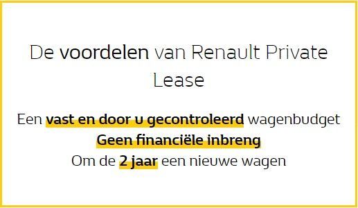 Voordelen Renault Private Lease